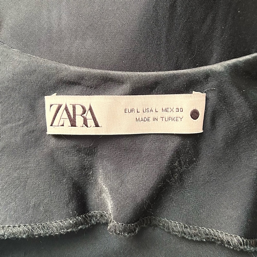 ZARA Elegant Dark Green Maxi Slip Dress, Size Large - Picture 4 of 5